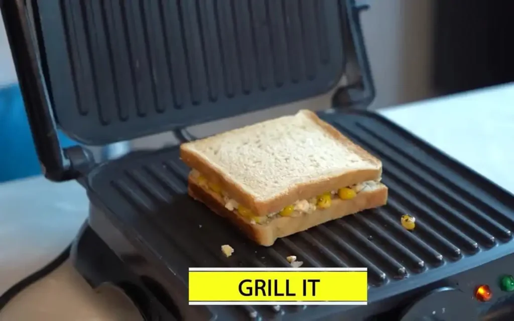 grilling paneer sandwich