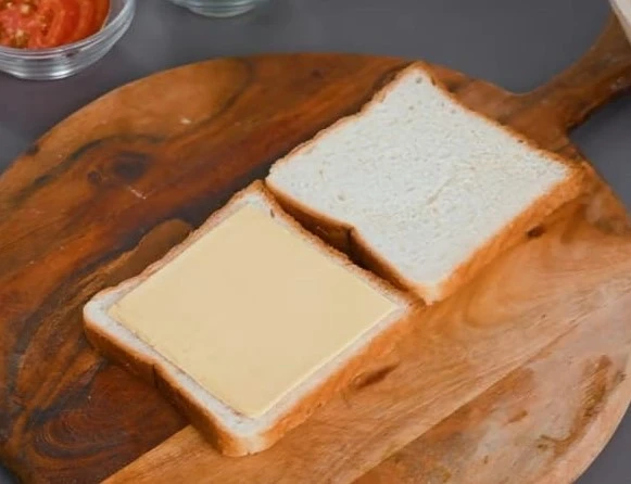 cheese slice on bread