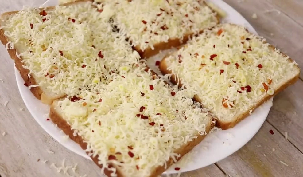 chilli flakes on bread