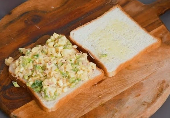 paneer stuffing on bread