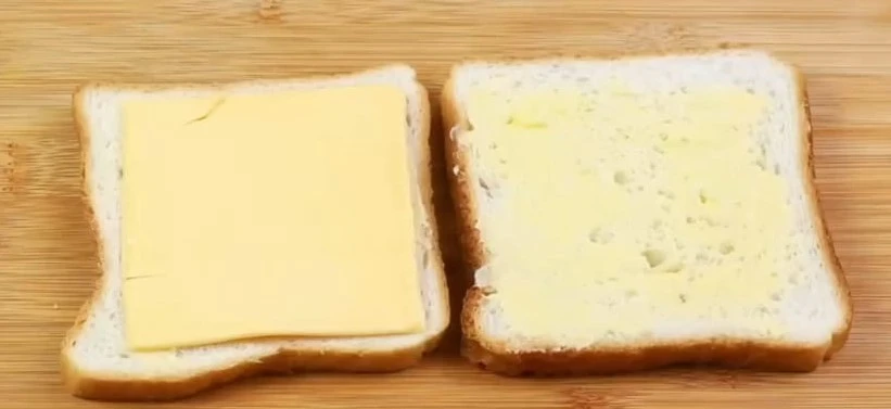 cheese slice on bread